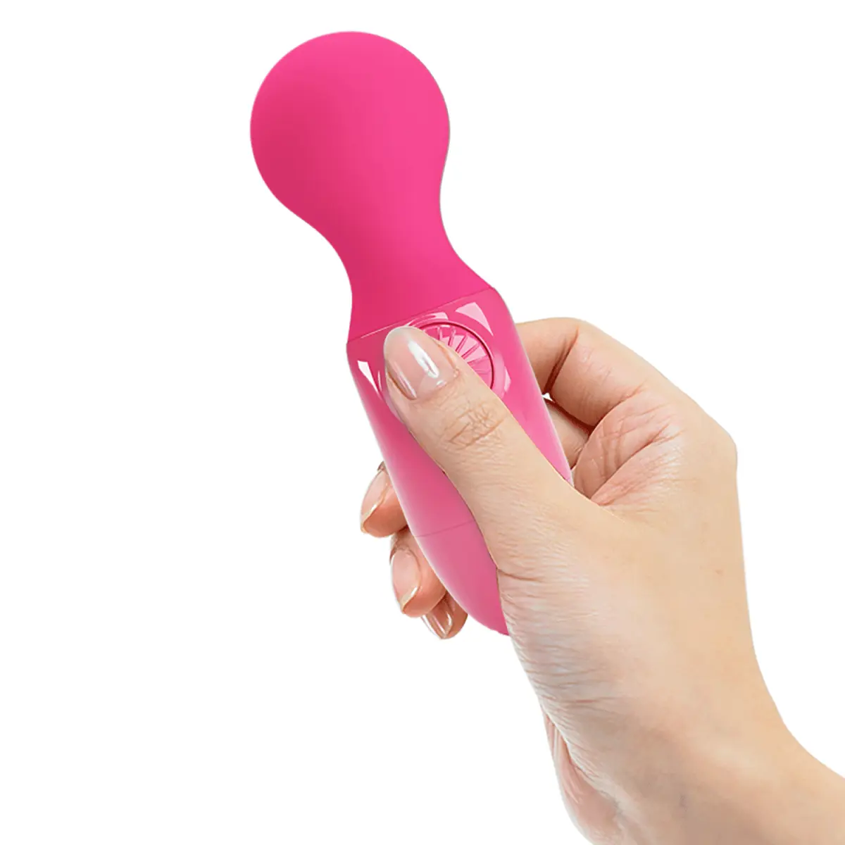 Vibrator Wand Multispeed Little Cute, USB Reincarcabil, Fuchsia, #6, Erotic24.ro