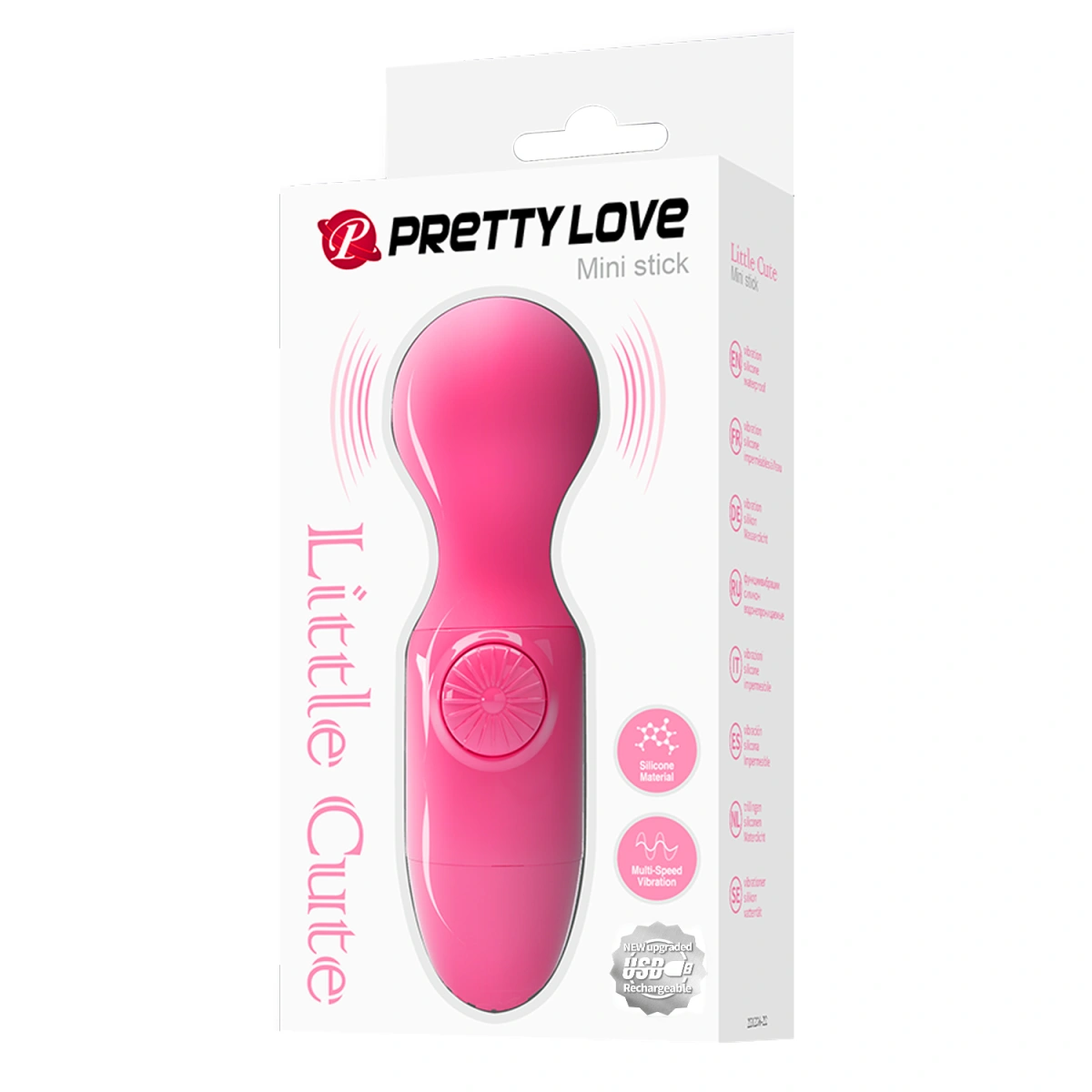 Vibrator Wand Multispeed Little Cute, USB Reincarcabil, Fuchsia, #10, Erotic24.ro