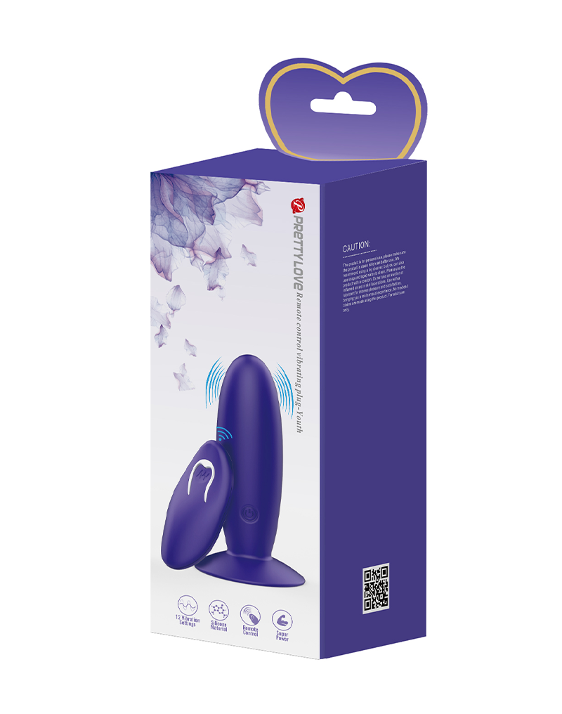 Dop Anal Youth, Remote Control, 12 Moduri Vibratii, Silicon, USB, Violet, 11 cm, #9, Erotic24.ro