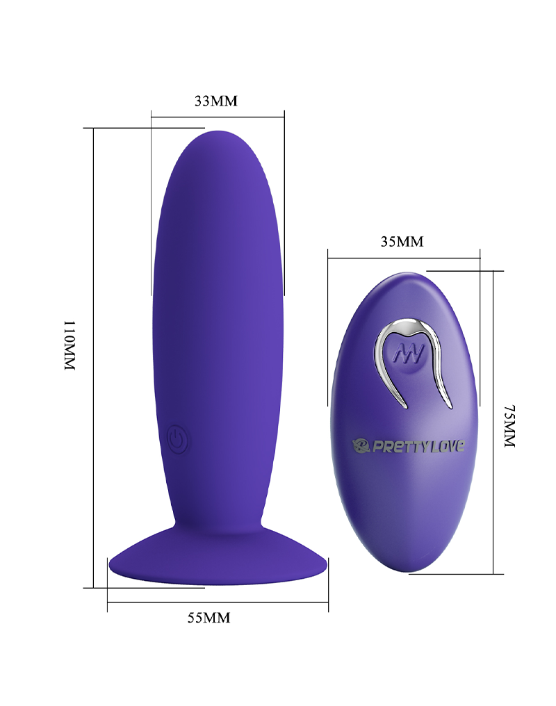 Dop Anal Youth, Remote Control, 12 Moduri Vibratii, Silicon, USB, Violet, 11 cm, #8, Erotic24.ro