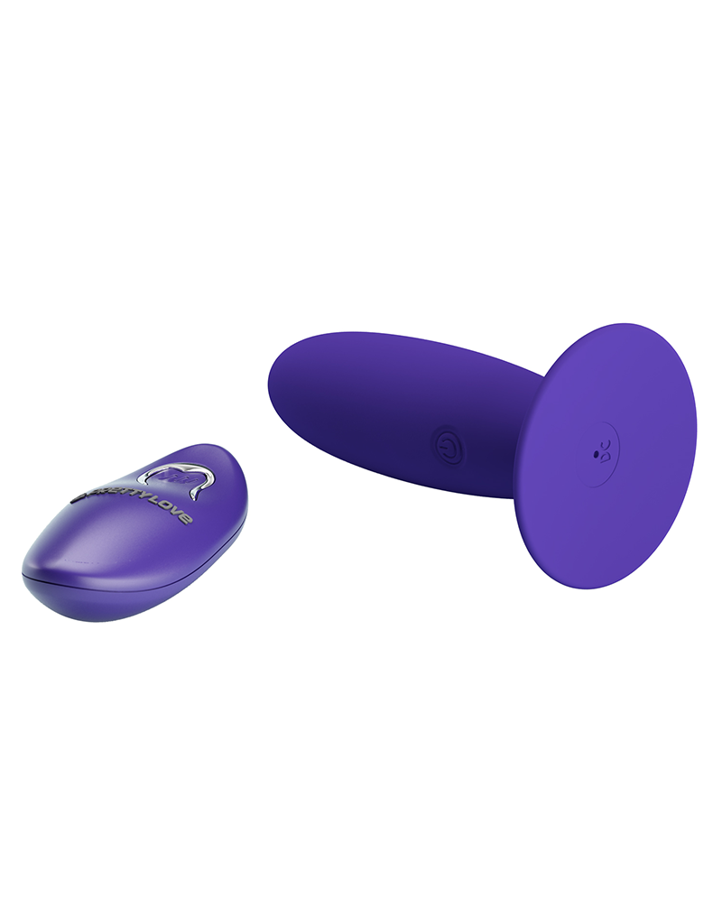 Dop Anal Youth, Remote Control, 12 Moduri Vibratii, Silicon, USB, Violet, 11 cm, #4, Erotic24.ro