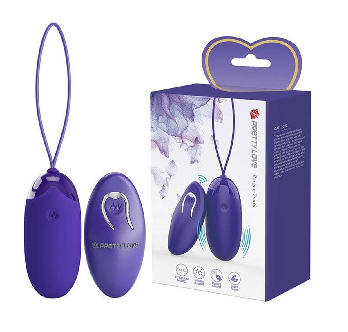 Ou Vibrator Berger Youth, 12 Moduri Vibratii, Remote Control, Silicon, USB, Violet