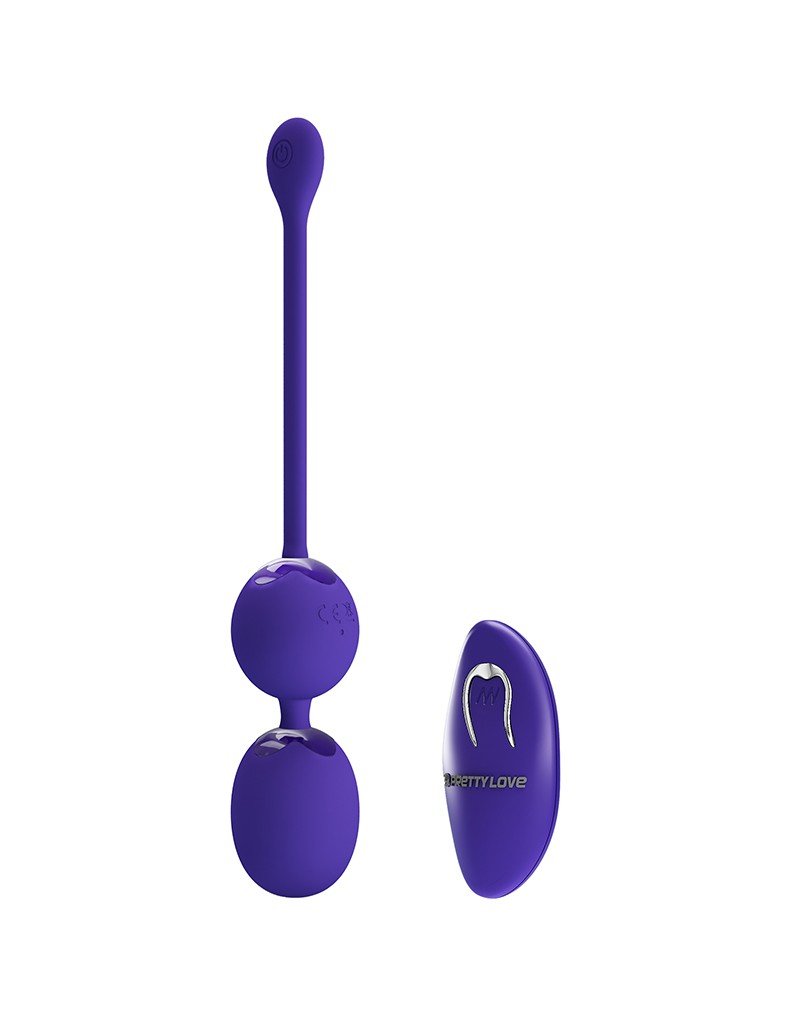 Bile Kegel Willie Youth, Remote Control, 12 Moduri Vibratii, Silicon, USB, Violet, #4, Erotic24.ro