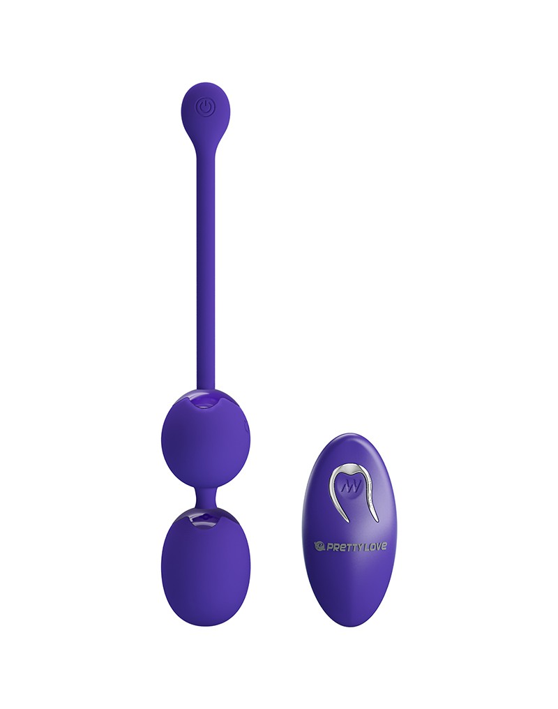 Bile Kegel Willie Youth, Remote Control, 12 Moduri Vibratii, Silicon, USB, Violet, #2, Erotic24.ro