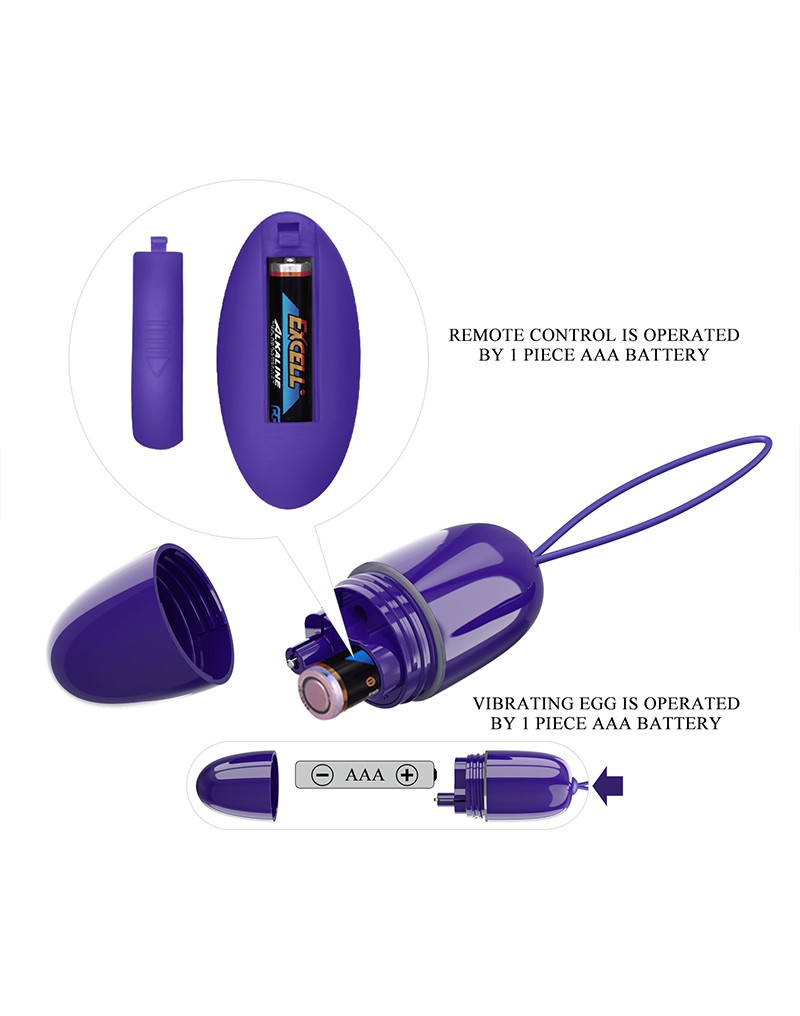 Ou Vibrator Selkie Youth, 12 Moduri Vibratii, Remote Control, ABS, Violet, Nr. 7, Erotic24.ro