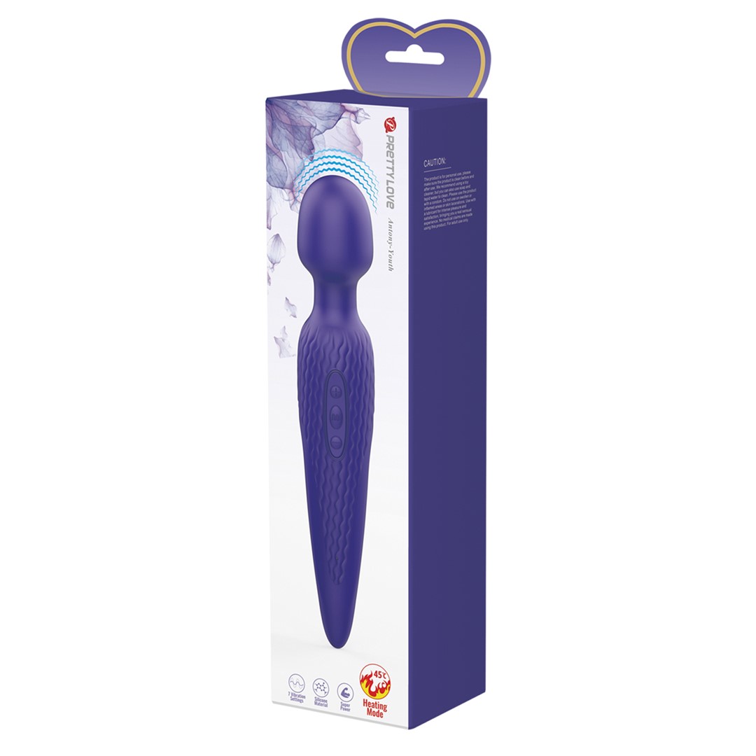 Vibrator Masaj Anthony Youth, 7 Moduri Vibratii & 5 Intensitati Viteza, Silicon, USB, Violet, 26 cm, #10, Erotic24.ro