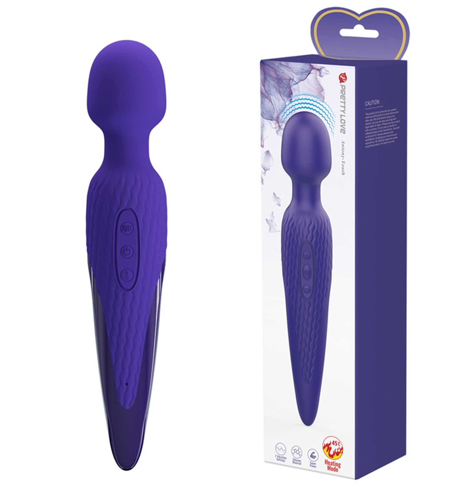 Vibrator Masaj Anthony Youth, 7 Moduri Vibratii & 5 Intensitati Viteza, Silicon, USB, Violet, 26 cm