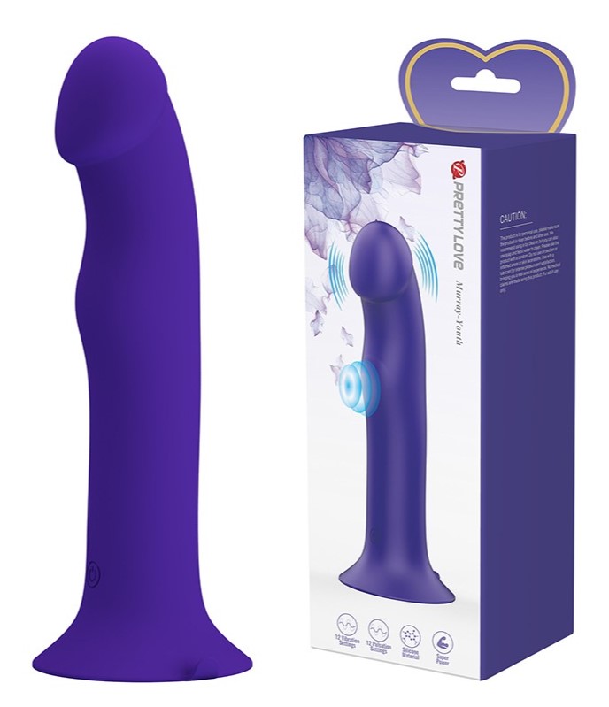 Vibrator Pretty Love Murray Youth, 12 Moduri Vibratii si Pulsatii, Silicon, USB, Violet, 19 cm