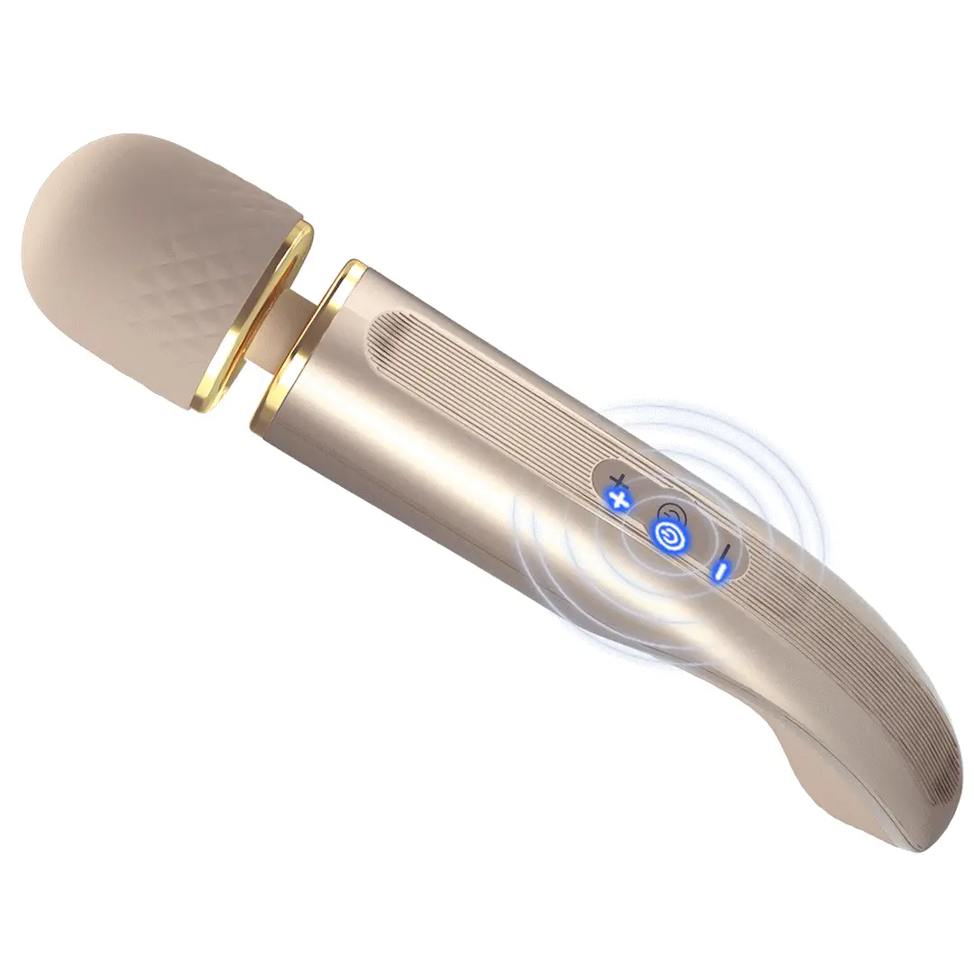 Vibrator Masaj Pretty Love Interesting Massager, 7 Moduri Vibratii, 5 Viteze, Silicon, USB, Auriu, 29 cm, #9, Erotic24.ro