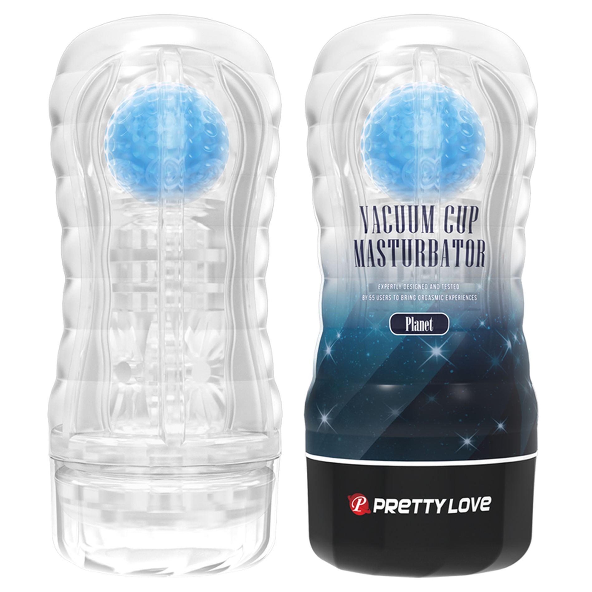 Masturbator Blue Planet cu Bila de Intensitate, TPR, Albastru, 18 cm, #4, Erotic24.ro