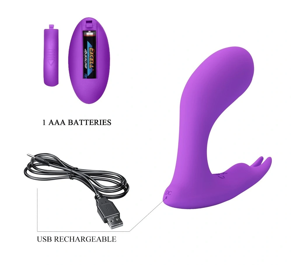 Stimulator Idabelle, Remote Control, 12 Moduri Vibratii, 12 Moduri Tapare, Silicon, USB, Mov, 10.1 cm, #8, Erotic24.ro