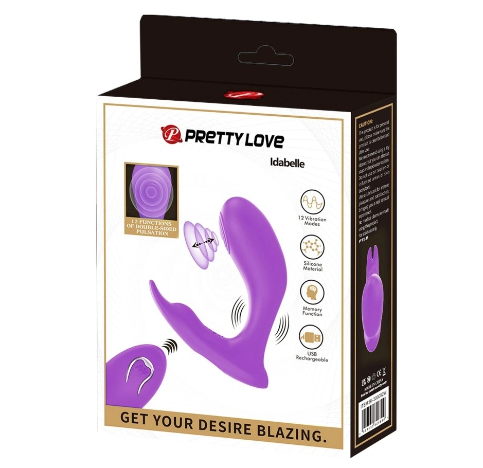 Stimulator Idabelle, Remote Control, 12 Moduri Vibratii, 12 Moduri Tapare, Silicon, USB, Mov, 10.1 cm, #9, Erotic24.ro