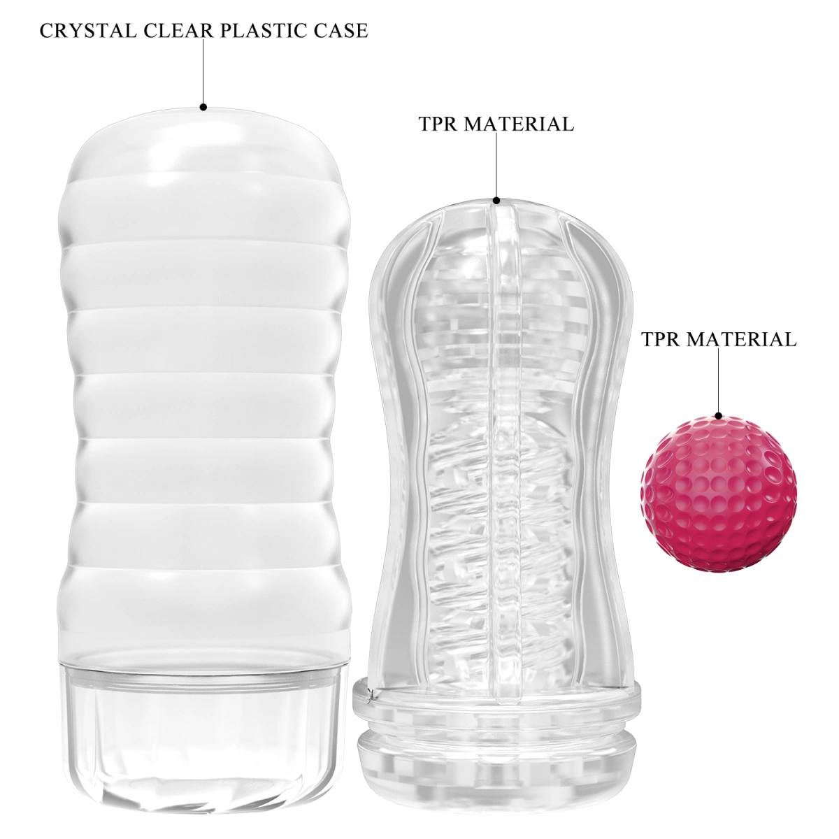 Masturbator Black Hole cu Bila de Intensitate, TPR, Roz, 18 cm, #5, Erotic24.ro