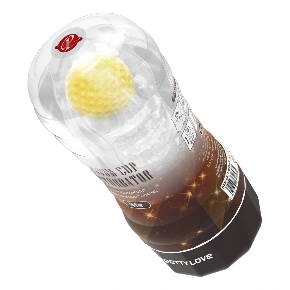 Masturbator Stellar cu Bila de Intensitate, TPR, Galben, 18 cm, Nr. 11, Erotic24.ro