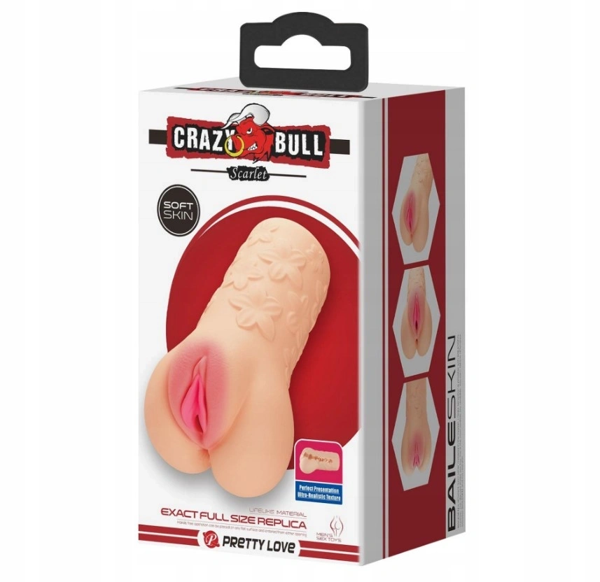 Masturbator Vagin Crazy Bull Scarlet, TPR, Natural, 16 cm, Nr. 8, Erotic24.ro