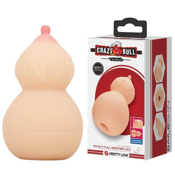 Masturbator Crazy Bull Calabash, Soft Skin, Natural, 15 cm