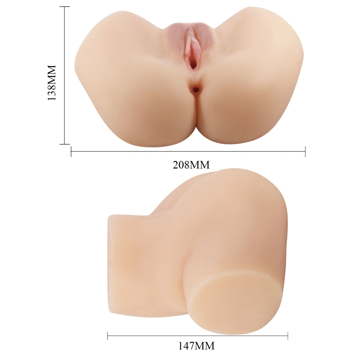 Masturbator Realist Vagin&Anus cu Vibratii Crazy Bull Hailey, Soft Skin, Natural, 1.44 kg, #9, Erotic24.ro