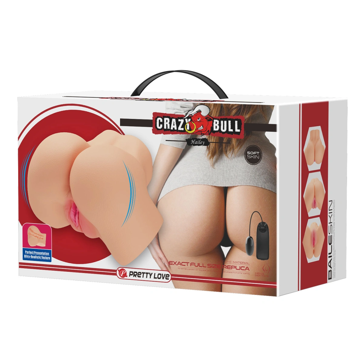 Masturbator Realist Vagin&Anus cu Vibratii Crazy Bull Hailey, Soft Skin, Natural, 1.44 kg, #11, Erotic24.ro