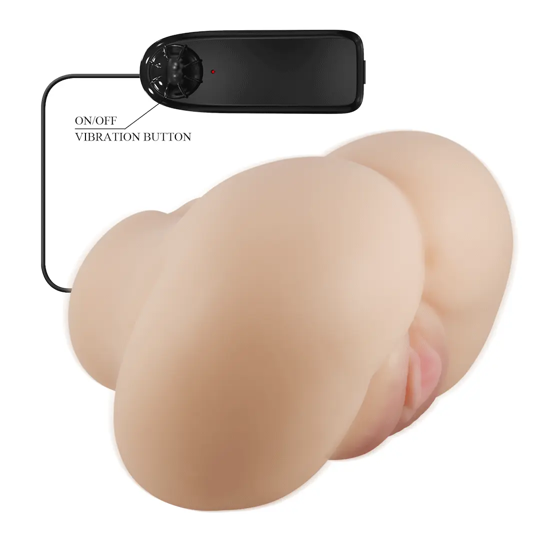 Masturbator Realist Vagin&Anus cu Vibratii Crazy Bull Luna, Soft Skin, Natural, 1.48 kg, #7, Erotic24.ro