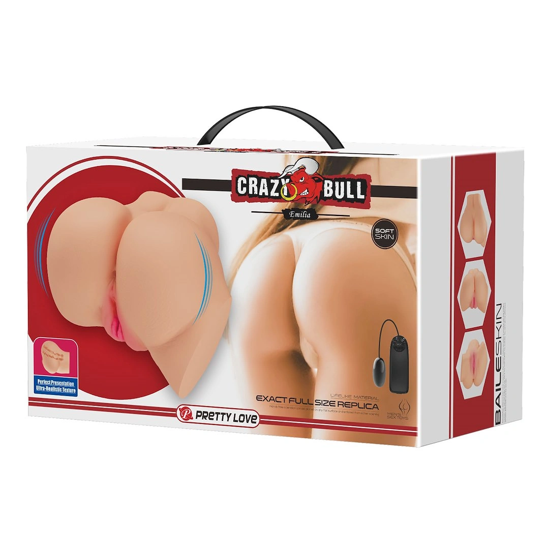 Masturbator Realist Vagin&Anus cu Vibratii Crazy Bull Emilia, Soft Skin, Natural, 1.76 kg, #10, Erotic24.ro