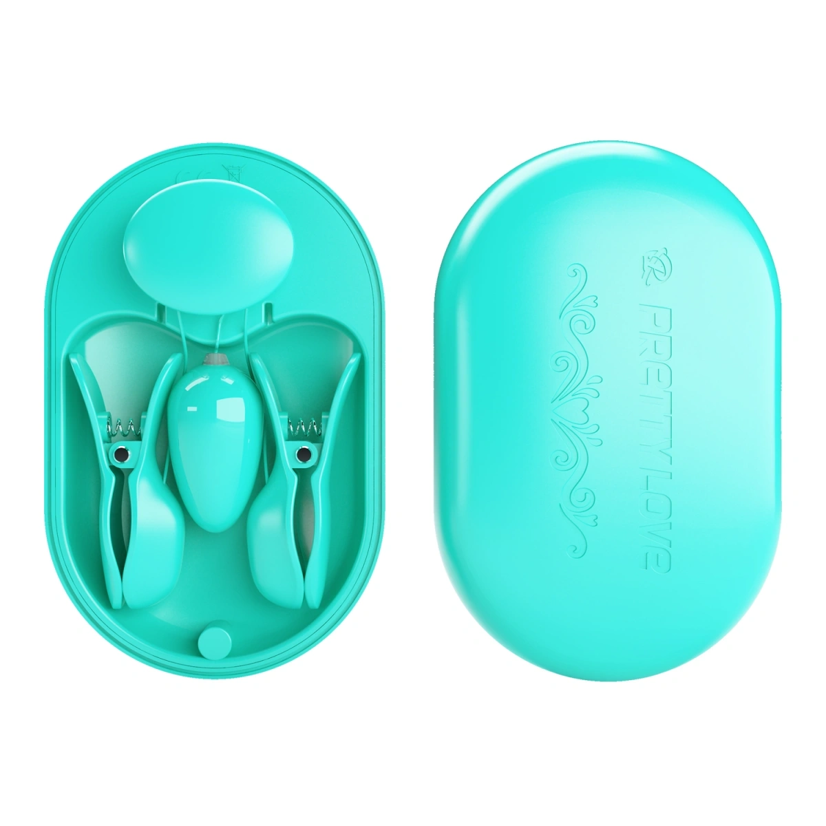 Clame pentru Sfarcuri Surprise Box, 7 Moduri Vibratii, 3 Moduri Electrostimulare, USB, Verde, #4, Erotic24.ro