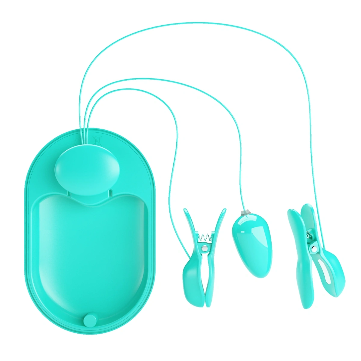 Clame pentru Sfarcuri Surprise Box, 7 Moduri Vibratii, 3 Moduri Electrostimulare, USB, Verde, #2, Erotic24.ro