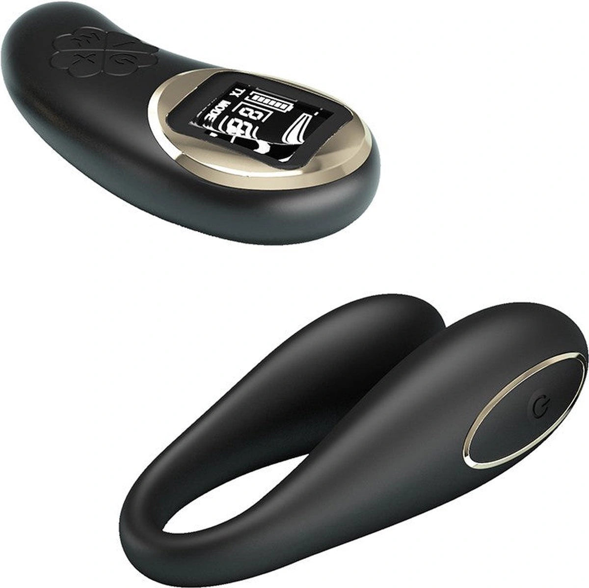 Vibrator Cuplu Nathan, 10 Moduri Vibratii, Telecomanda Wireless cu Ecran Led, Silicon, USB, Negru, #3, Erotic24.ro