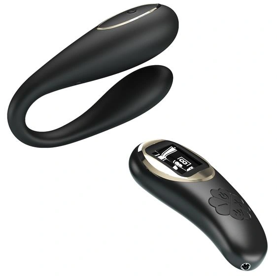 Vibrator Cuplu Nathan, 10 Moduri Vibratii, Telecomanda Wireless cu Ecran Led, Silicon, USB, Negru, #2, Erotic24.ro