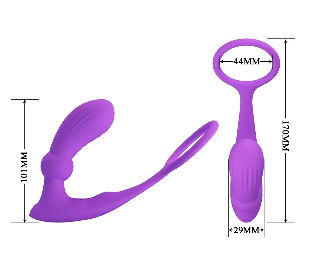 Vibrator Anal cu Inel de Penis Warren, Remote Control, 12 Moduri Vibratii, 12 Moduri Tapare, Silicon, USB, 10.1 cm, #7, Erotic24.ro