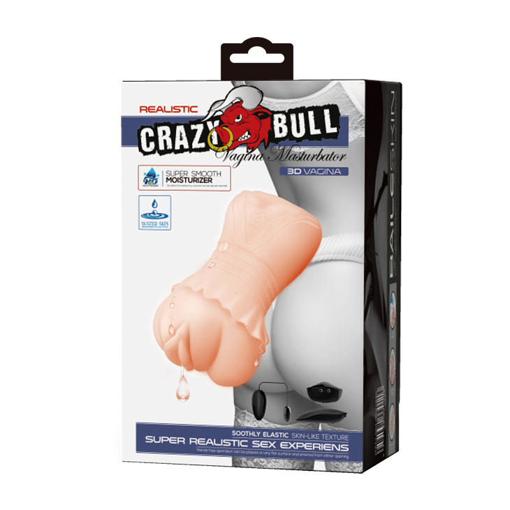 Masturbator Crazy Bull 3D Vagina, Multispeed, TPR, Natural, 14 cm, #10, Erotic24.ro