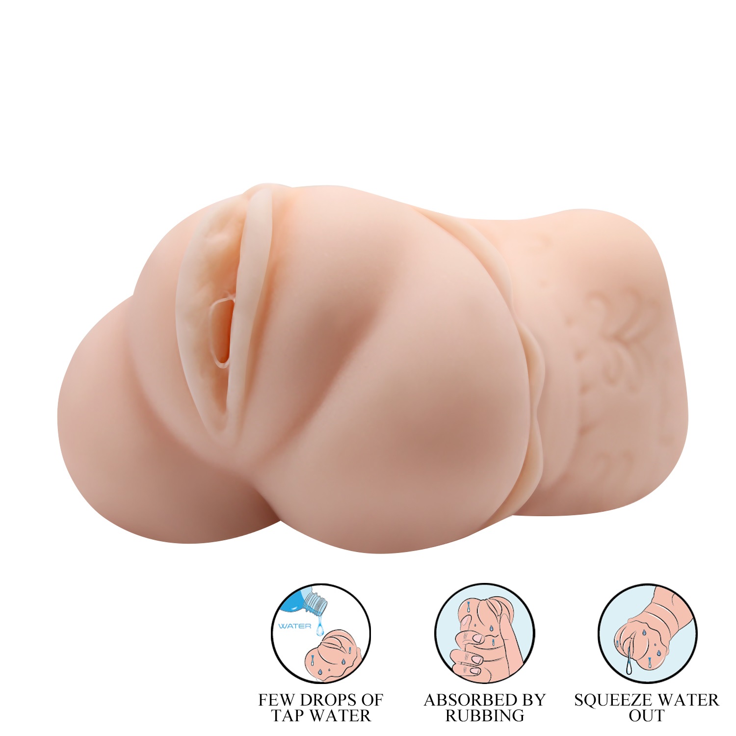 Masturbator Crazy Bull 3D Vagina, TPR, Natural, 13.5 cm, #3, Erotic24.ro