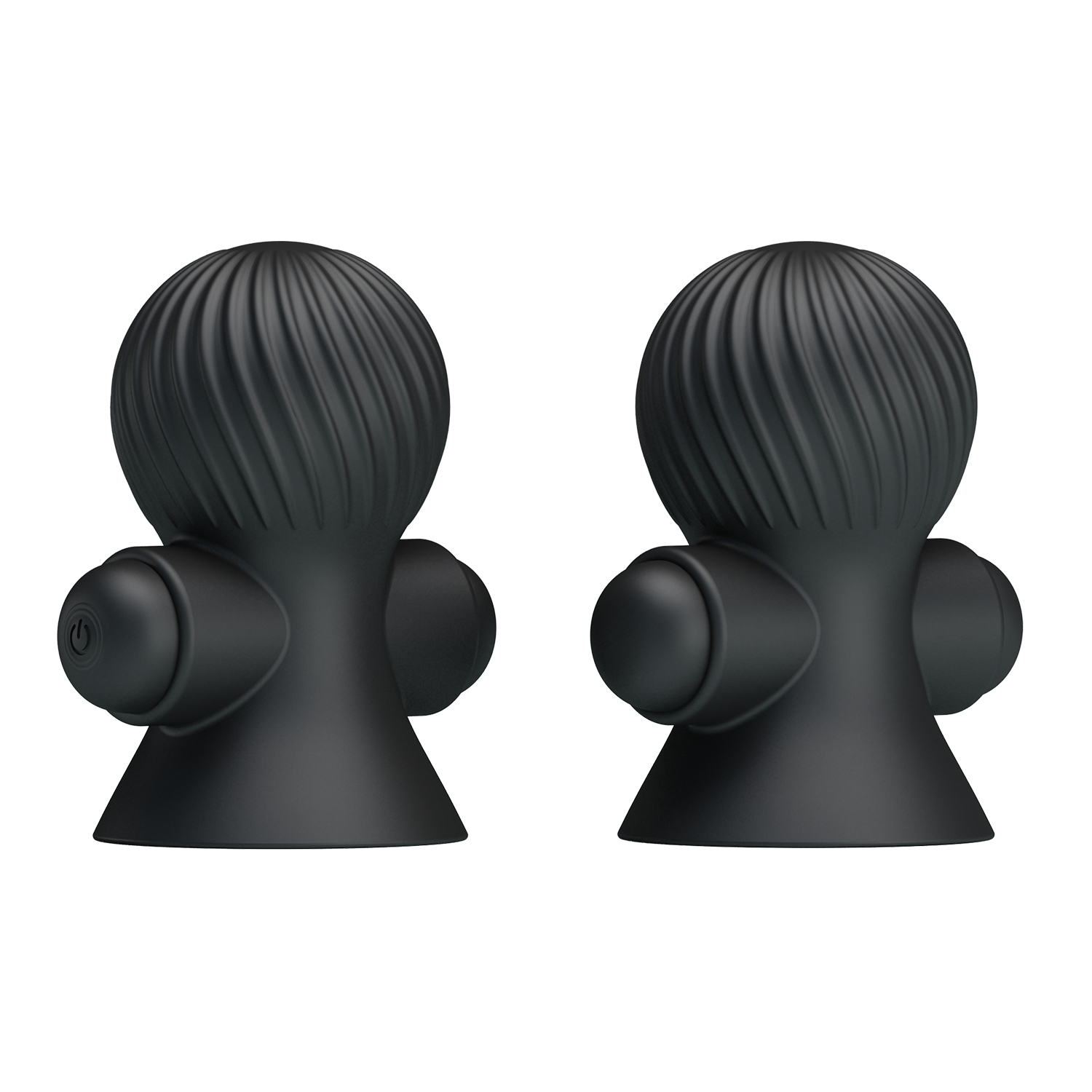 Set 2 Ventuze Nipple Sucker, 12 Moduri Vibratii, Silicon, USB, Negru, Nr. 2, Erotic24.ro