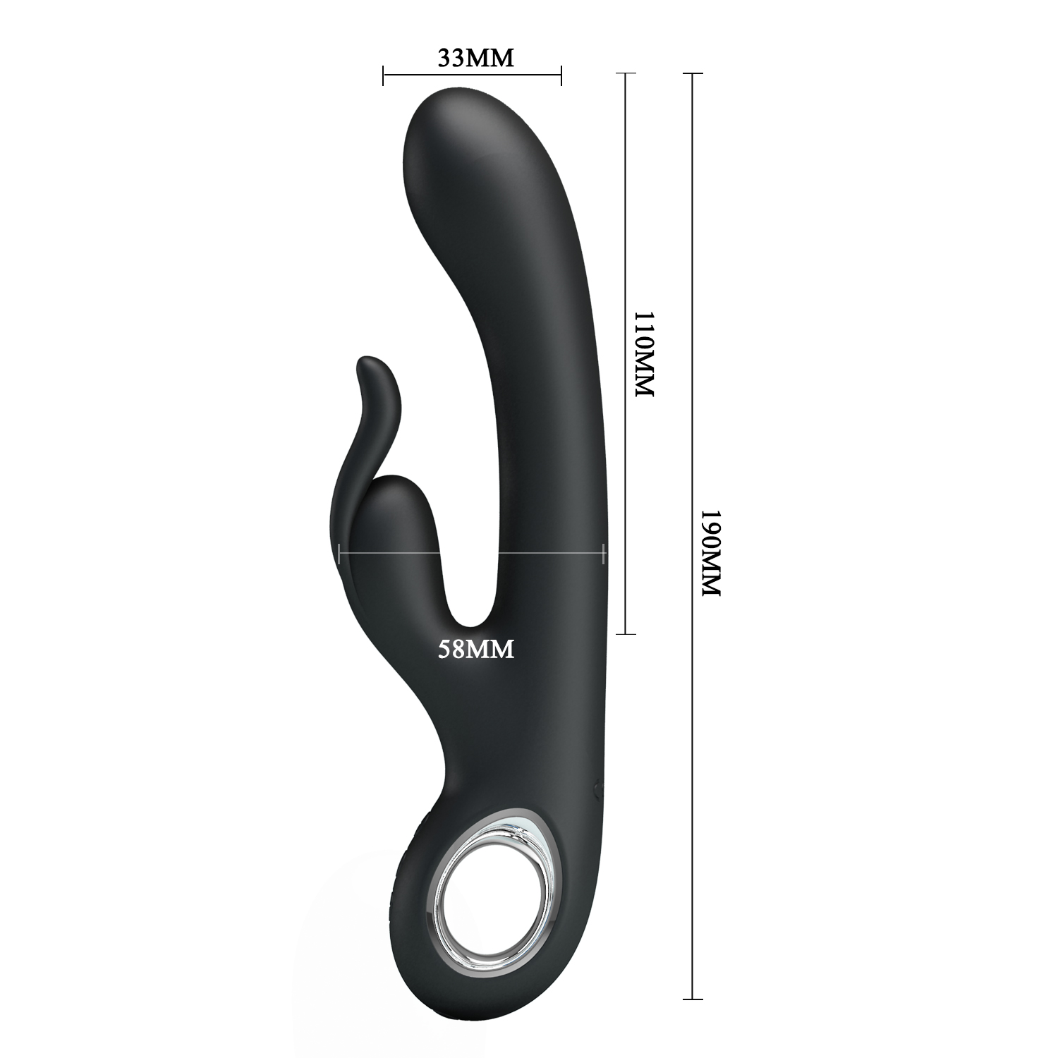 Vibrator Pretty Love Carina, 7 Moduri Vibratii, Silicon, USB, Negru, 19 cm, Nr. 6, Erotic24.ro