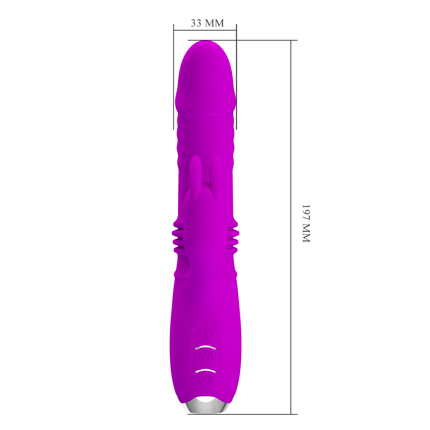 Vibrator Pretty Love Dorothy, 12 Moduri Vibratii, 3 Moduri Thrusting, Silicon, USB, Mov, 19.7 cm, #5, Erotic24.ro