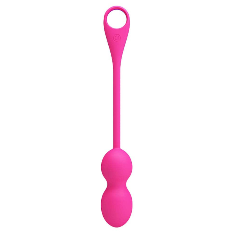 Bile Kegel Elvira 12Moduri Vibratii, Silicon, USB, Roz, 14.5 cm, Nr. 2, Erotic24.ro