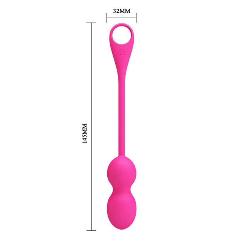 Bile Kegel Elvira 12Moduri Vibratii, Silicon, USB, Roz, 14.5 cm, Nr. 5, Erotic24.ro