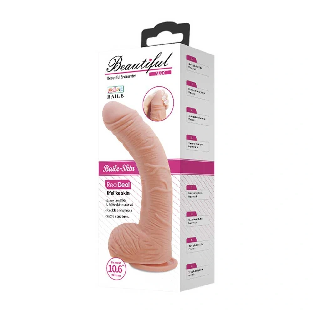 Dildo Realist Beautiful Alex LifeLike Skin, Natural, 28 cm, #4, Erotic24.ro