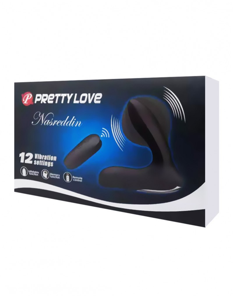 Stimulator Prostata Nasreddin Gonflabil, Remote Control, 12 Moduri Vibratii, Silicon, USB, Negru , #6, Erotic24.ro