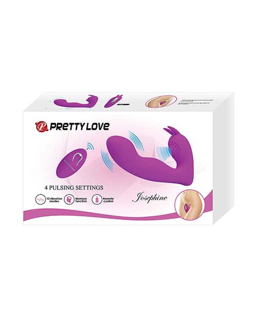 Vibrator Dubla Stimulare Josephine Remote Control 12 Moduri Vibratii Silicon USB Mov, Nr. 4, Erotic24.ro