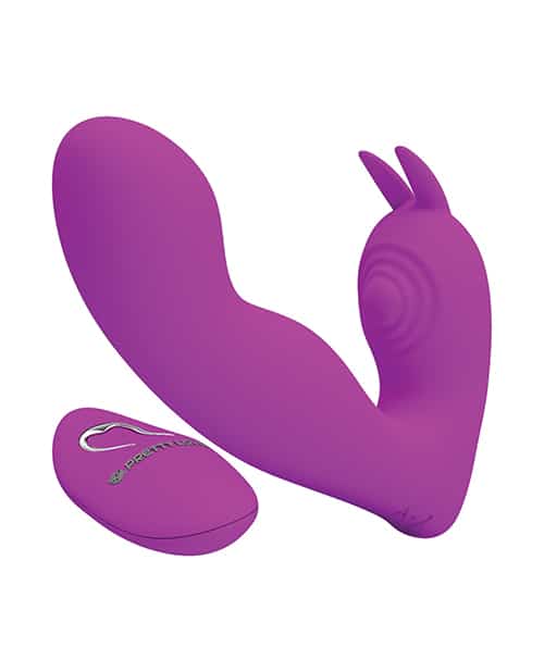 Vibrator Dubla Stimulare Josephine Remote Control 12 Moduri Vibratii Silicon USB Mov, Nr. 3, Erotic24.ro