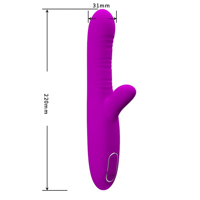 Vibrator Angelique 12 Moduri Vibratii+4 Moduri Tickling Move Silicon USB 21.5 cm, #5, Erotic24.ro
