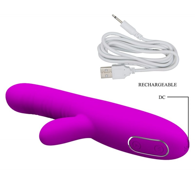 Vibrator Angelique 12 Moduri Vibratii+4 Moduri Tickling Move Silicon USB 21.5 cm, #3, Erotic24.ro