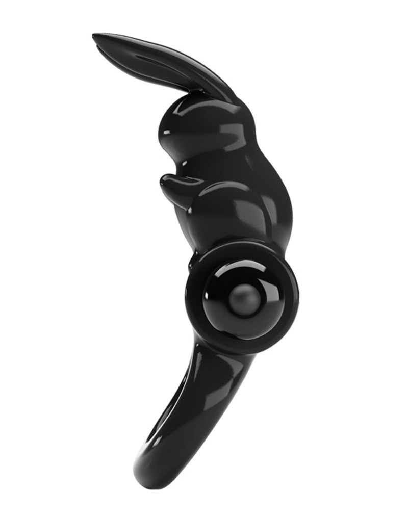 Inel de Penis Exciting Ring, 10 Moduri Vibratii, TPR, Negru, #3, Erotic24.ro