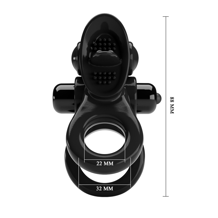 Inel Penis Pretty Love Passionate Ring, 10 Moduri Vibratii, TPR, Negru, Nr. 4, Erotic24.ro