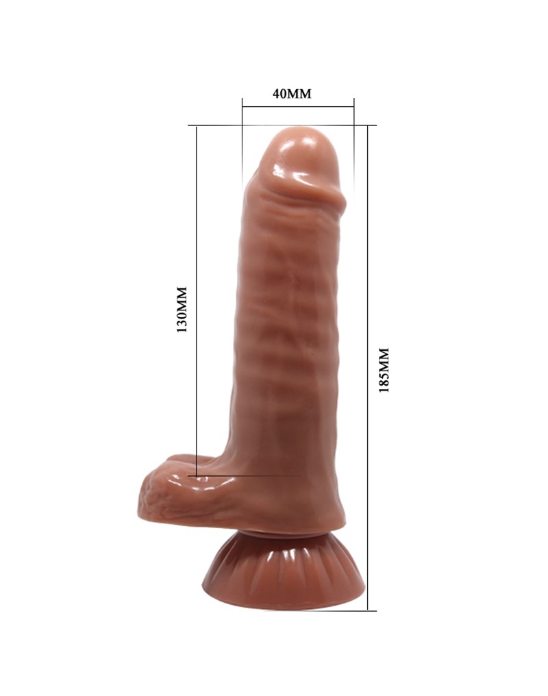 Vibrator Beautiful Maddox, Multispeed, Glide&Slide, LifeLike Skin, Maro, 18.5 cm, #3, Erotic24.ro