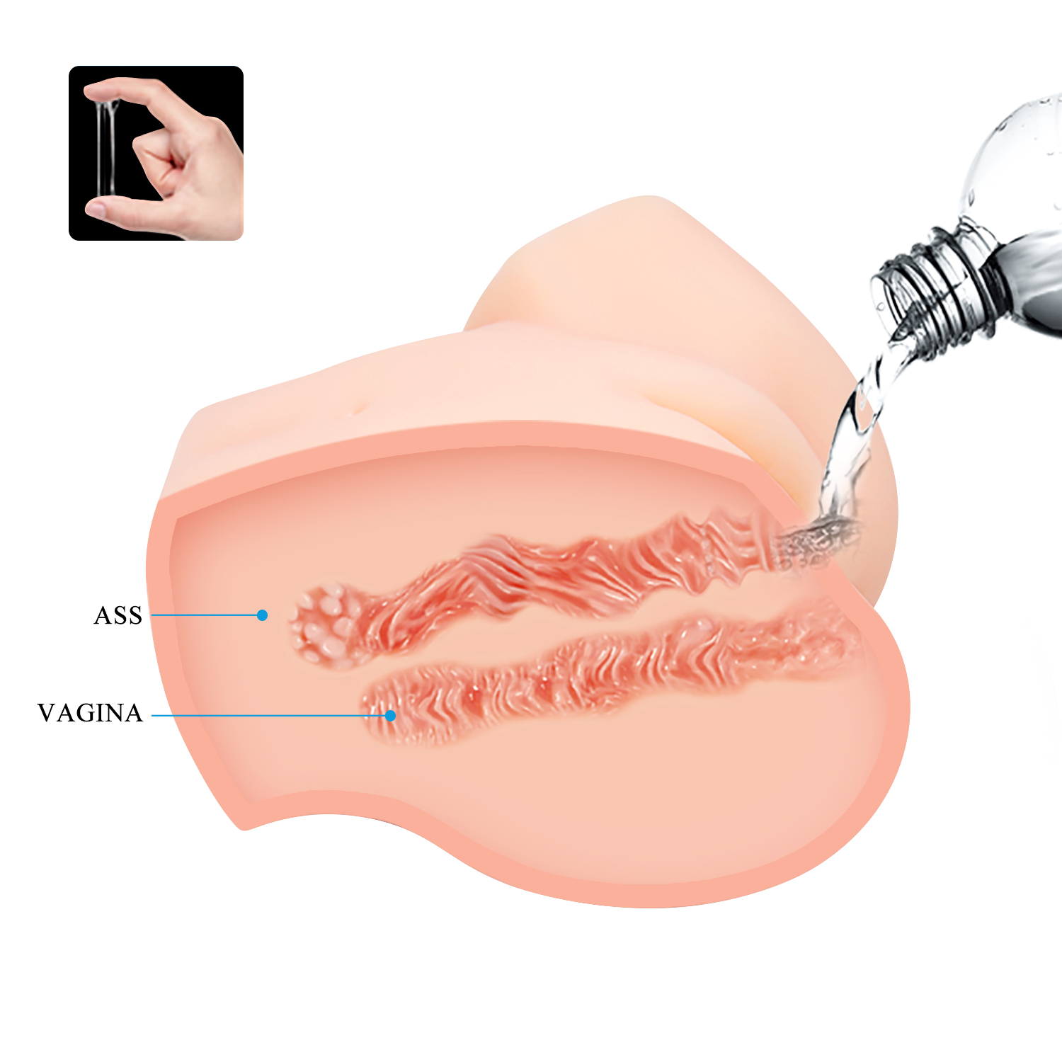 Masturbator Crazy Bull Veronica Vagin&Anus, Multispeed, TPR, Autolubrifiant, Natural, 1.6 kg, #5, Erotic24.ro