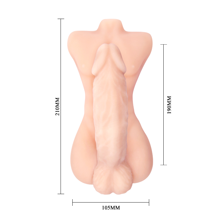 Dildo Temptation Bigger Man, TPR, Natural, 21 cm, #3, Erotic24.ro