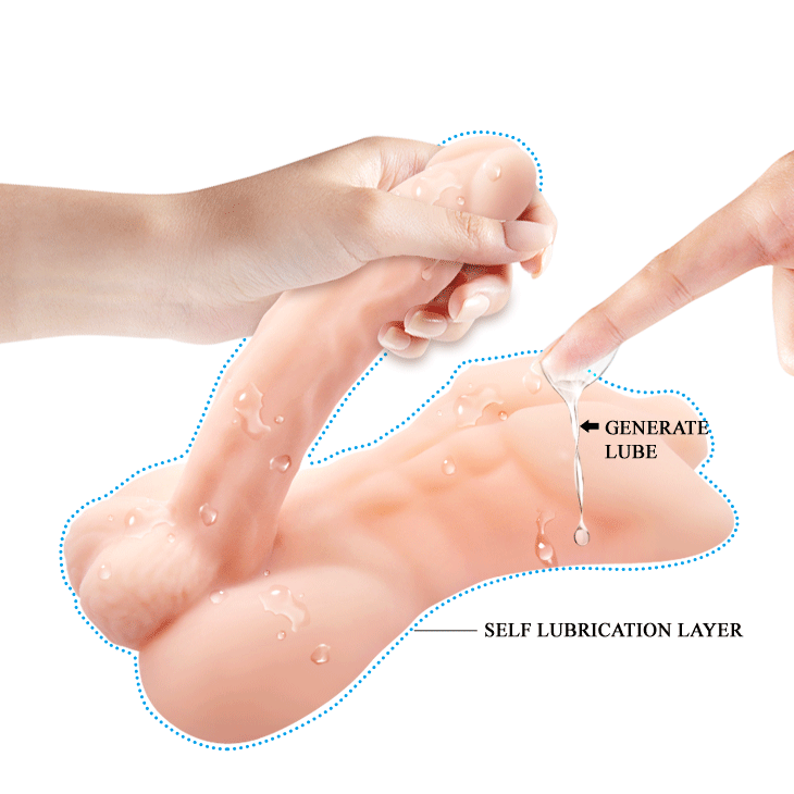 Dildo Temptation Bigger Man, TPR, Natural, 21 cm, #5, Erotic24.ro