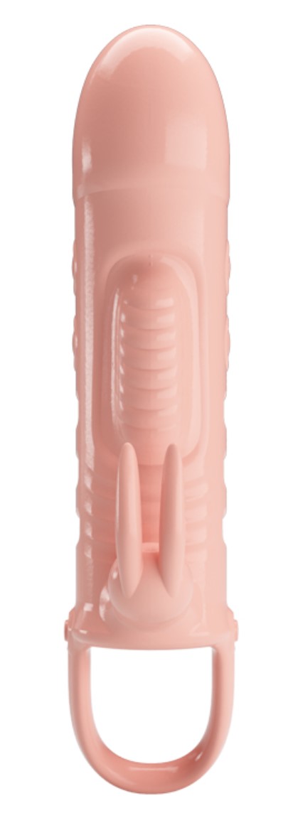 Prelungitor Penis Sloane cu Vibratii, +2.5 cm, TPR, Natural, #5, Erotic24.ro