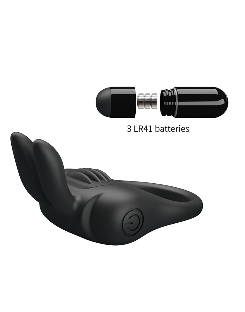 Inel Penis Davion cu Vibratii, Silicon, Negru, #5, Erotic24.ro